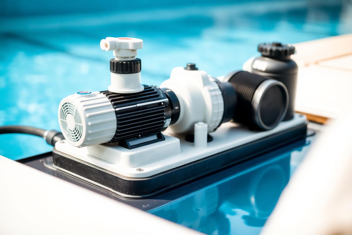 Pool equipment pad with pump and filter